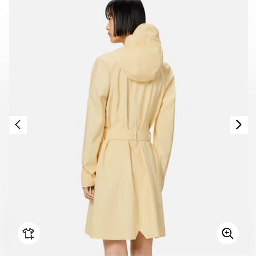 Rains Curve Matte Shell Long Jacket NWT yellow NWT - image 3